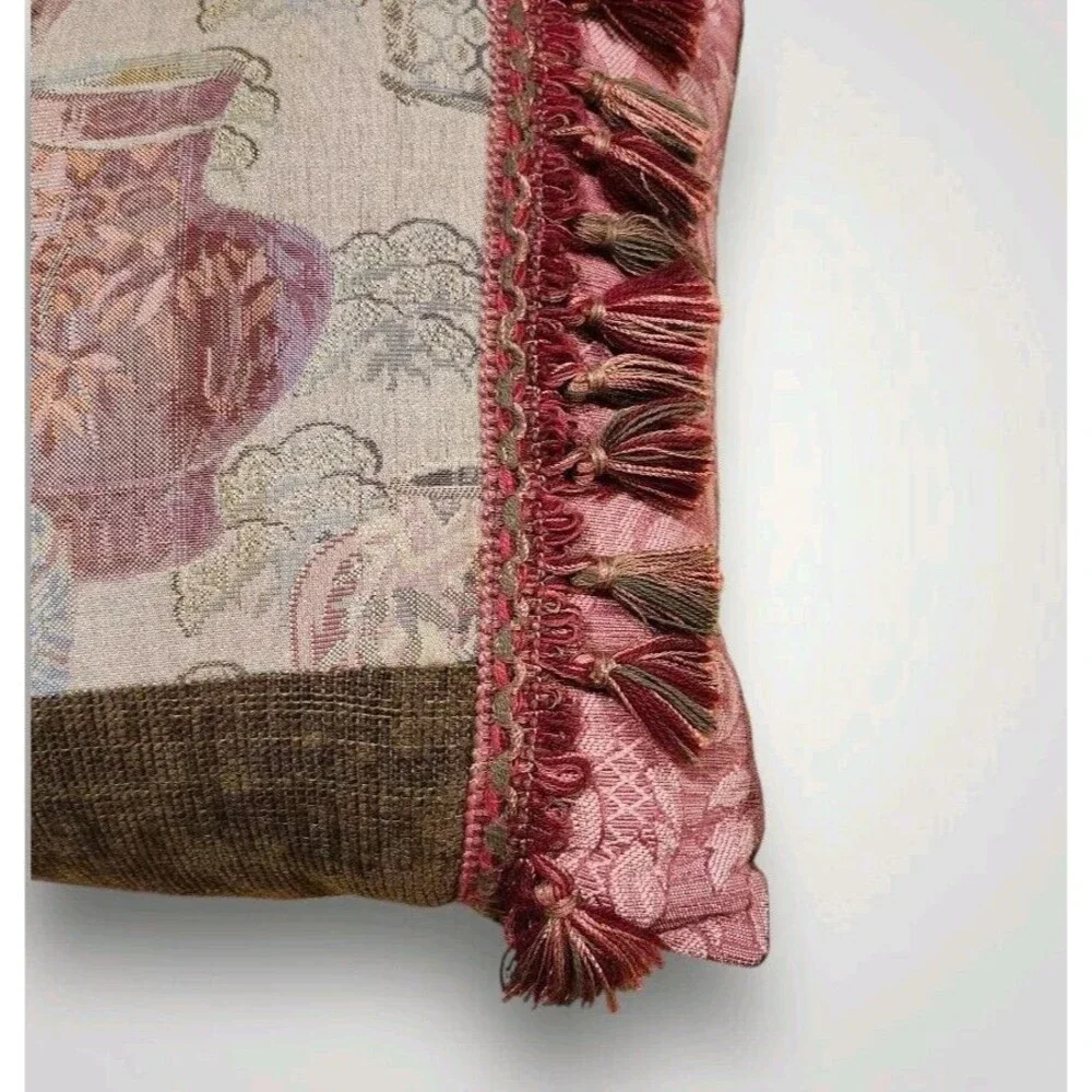 French Tapestry‎ Throw Pillow Appx. 15x15